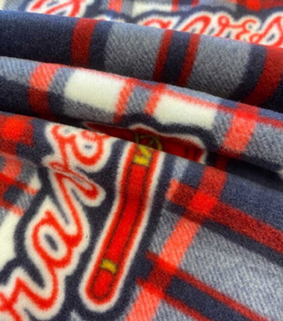 Atlanta Braves Plaid MLB Fleece Fabric