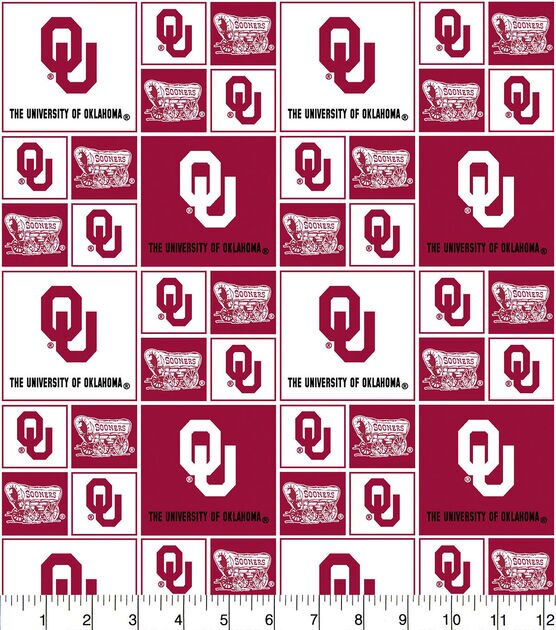 University of Oklahoma Sooners Cotton Fabric Block, , hi-res, image 2