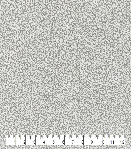 Gray Scroll Quilt Cotton Fabric by Keepsake Calico, , hi-res, image 3