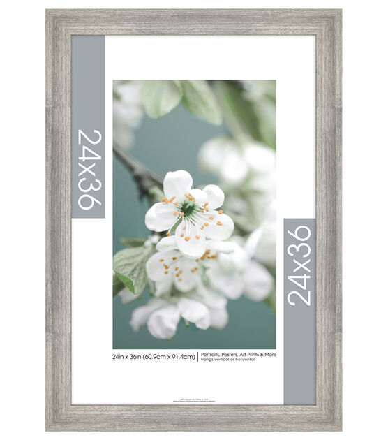 24"x36" Poster Frame Rustic Gray