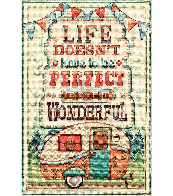 Design Works 8" x 12" Life is Wonderful Counted Cross Stitch Kit, , hi-res, image 2