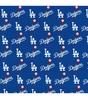 Los Angeles Dodgers Cotton Fabric Mascot Logo - 2 Yrds