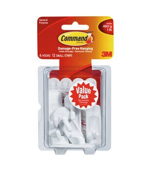 Command 0.5lb Small Hooks & Strips 42ct