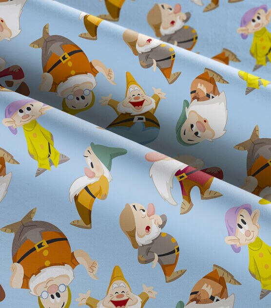 Snow White Dwarf Toss Cotton Fabric