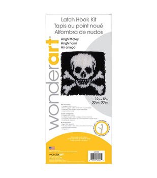 Wonderart Latch Hook Kit 12x12 Bowtie Monkey