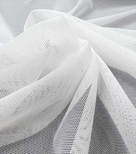 Power Stretch Mesh White, Fabric by the Yard
