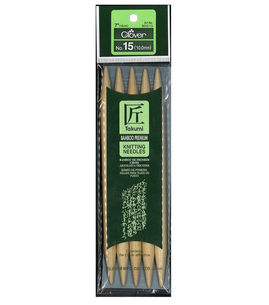 Clover Bamboo Knitting Needle Sgl Point 9 15