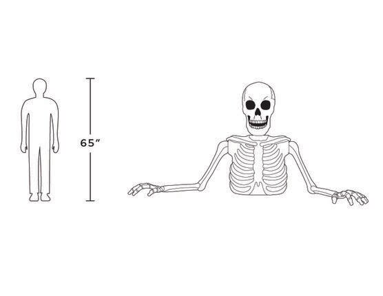 5ft Halloween White Ground Breaking Skeleton by Place & Time, , hi-res, image 3