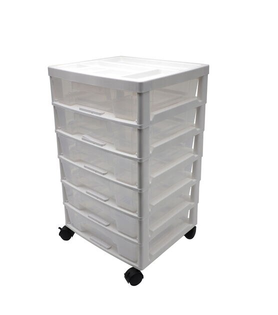 60 Drawer Organizer, White - Multi-Purpose Plastic Cabinet - Everything Mary