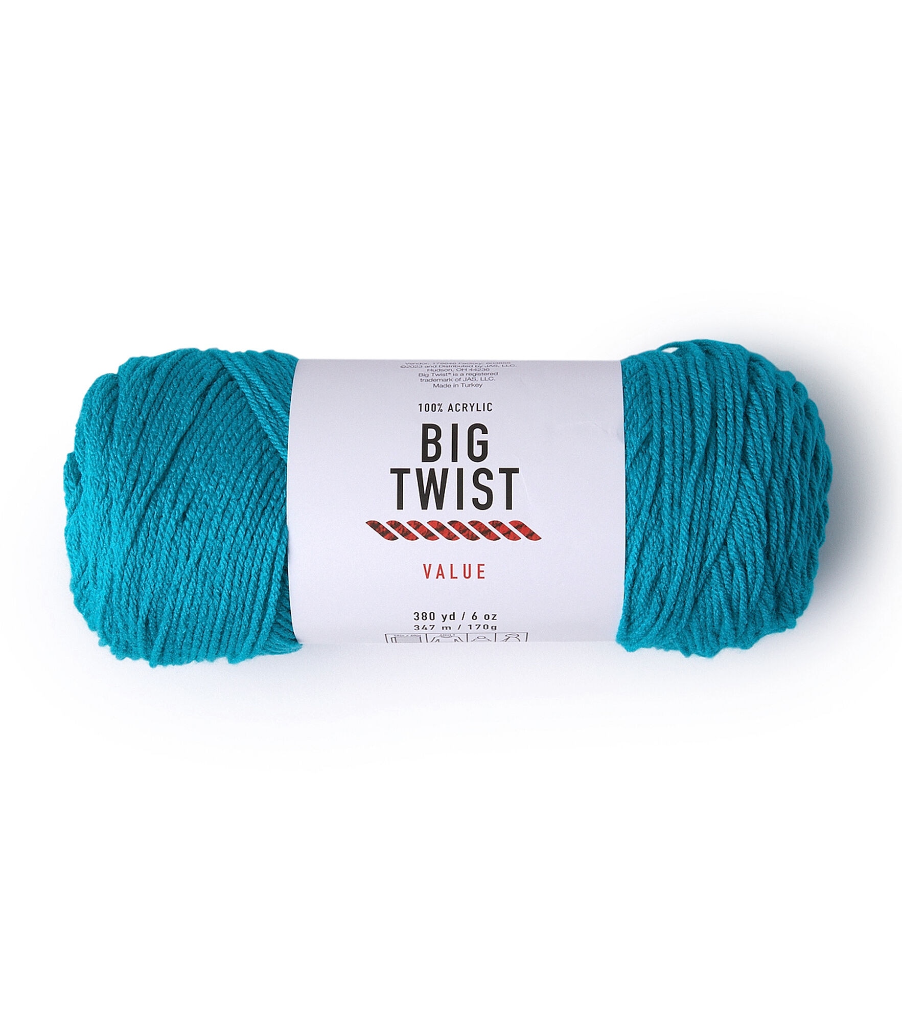 Value 380yd Worsted Acrylic Yarn by Big Twist, Teal, hi-res