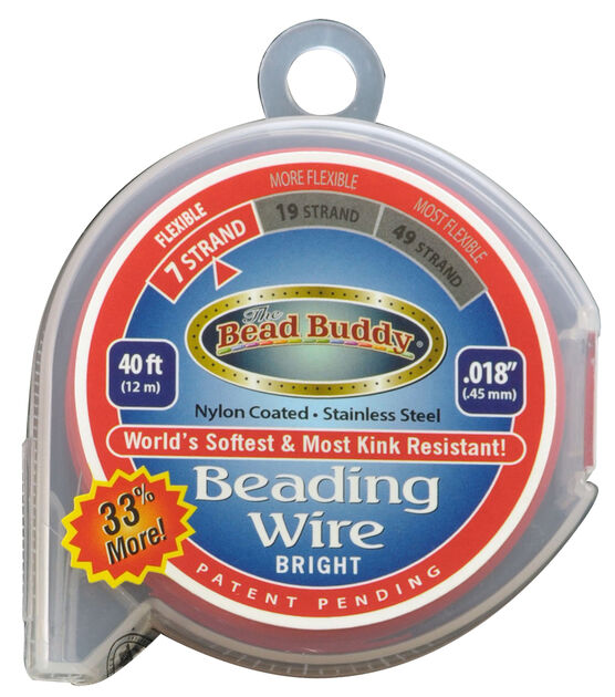 Beadalon 19 Strand Bead Stringing Wire, .018 inches thick, 30 ft. spool