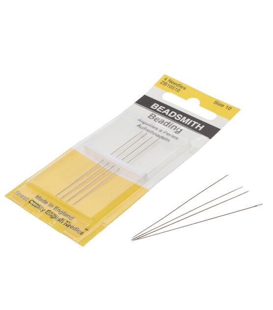 The Beadsmith Basic Elements Beading Needles Size 10, Pack of 6, Includes 1  Needle Threader Use for Loom Weaving Beadwork jewelry Making 