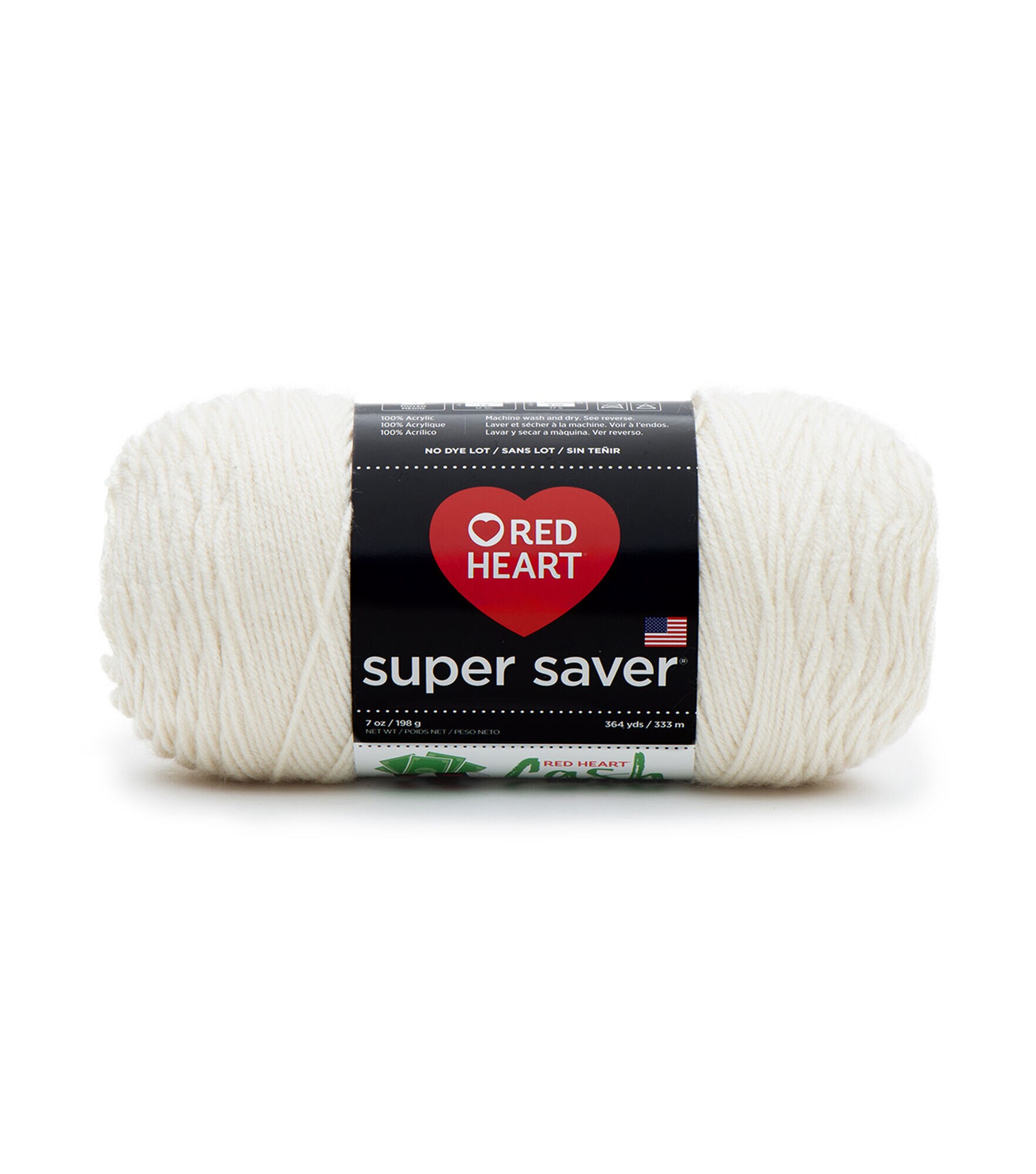 Red Heart Super Saver #4 Medium Acrylic Yarn, Soft White 7oz/198g, 364 Yards (9 Pack), Size: Medium (4)