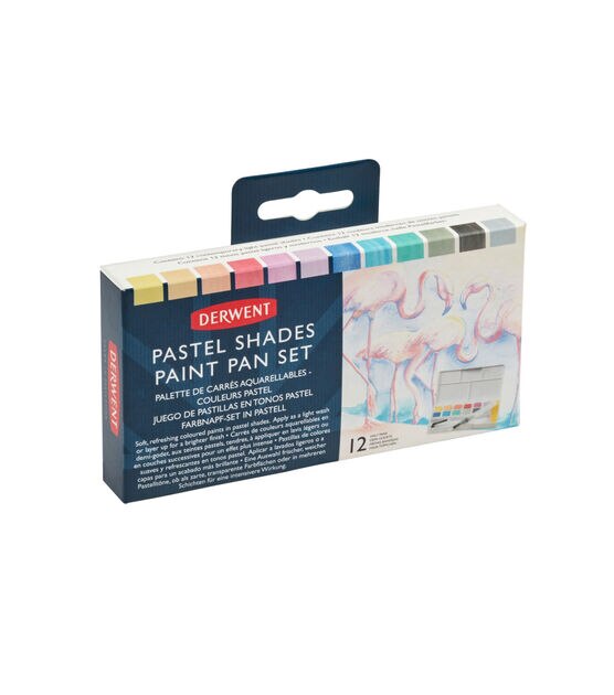 Derwent Paint Pan Watercolor Set Pastel Shades 12 Colors