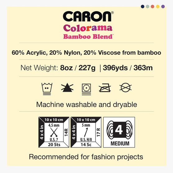Caron Colorama 369yds Worsted Bamboo Blend Yarn, , hi-res, image 2