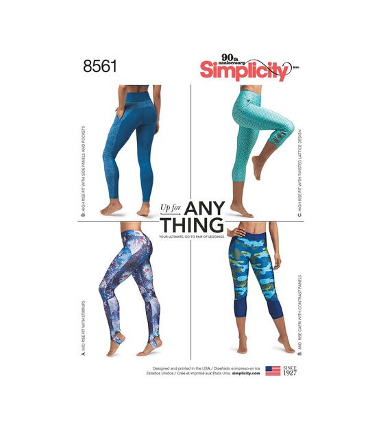  Simplicity Women's Knit Leggings Art and Craft Sewing Template  : Arts, Crafts & Sewing