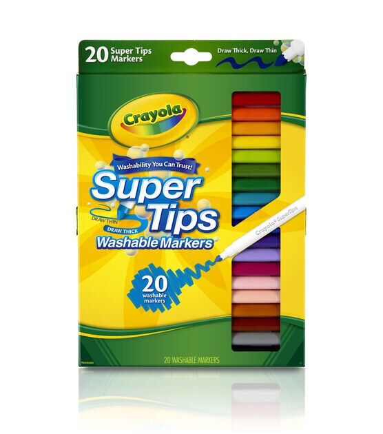 Crayola 20 Super Tips Watercolor Markers Set Children's Non-toxic Washable  Brush Kindergarten Primary School Students