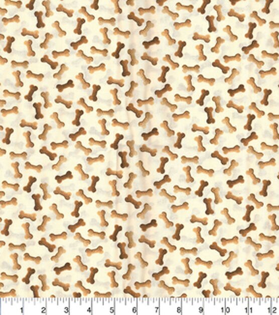 Dog Bones on Cream Novelty Cotton Fabric, , hi-res, image 2