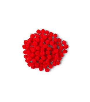 Big Red Pom Poms | 2 Inch Red Pom Poms - 8 Pieces/Pkg. (nmpom262010)