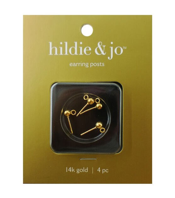 4mm Gold Plated Earring Posts 4ct by hildie & jo