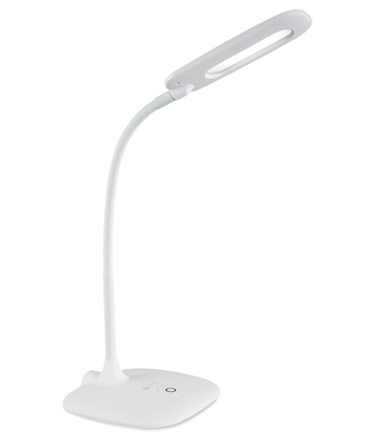 OttLite 18" White Adjustable Soft Touch LED Desk Lamp