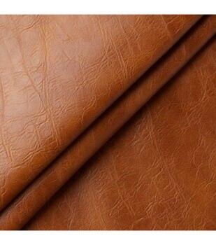 Crafted Classic Brown LV Vinyl Leather Fabric For Sale