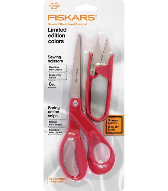 Fiskars 194802-1001 2 Piece Designer Scissors Cutting Set 8 Fabric Scissors  & No.5 Micro-tip Scissors 