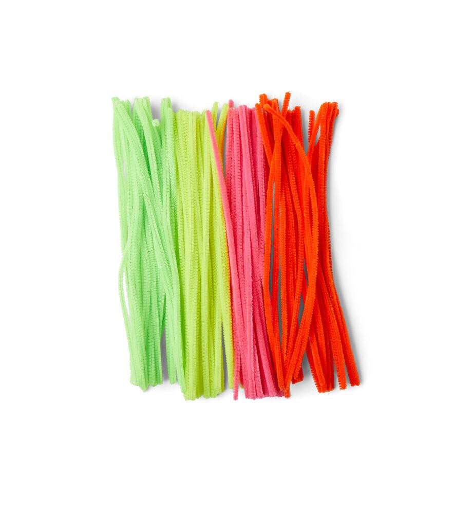 6mm Multicolor Assorted Chenille Stems 100pc by POP!, Neon, swatch, image 7