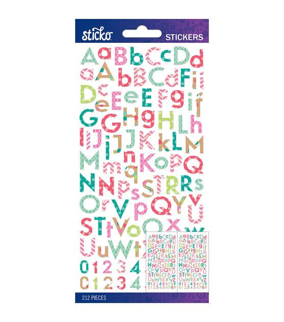 Sticko Stickers Bright Multi Alphabet Joann 2301