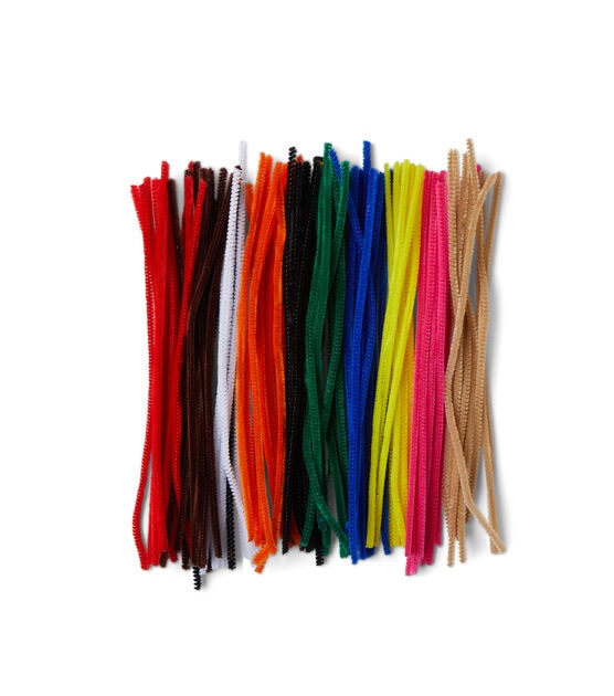 Pop! 6mm Multicolor Assorted Chenille Stems 100pc - Black - Kids Craft Basics - Kids