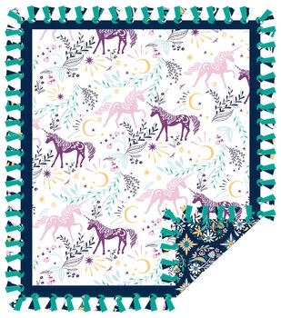 48 Wide Rise & Shine Porcupine No Sew Fleece Blanket