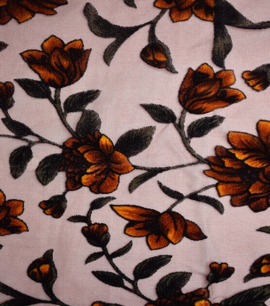 Orange Floral Velvet Burnout Fabric by Joann | Joann x Ribblr