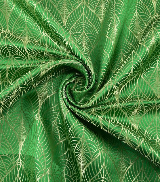 Yaya Han Cosplay Collection Green with Gold Satin Brocade Apparel Fabric, , hi-res, image 5