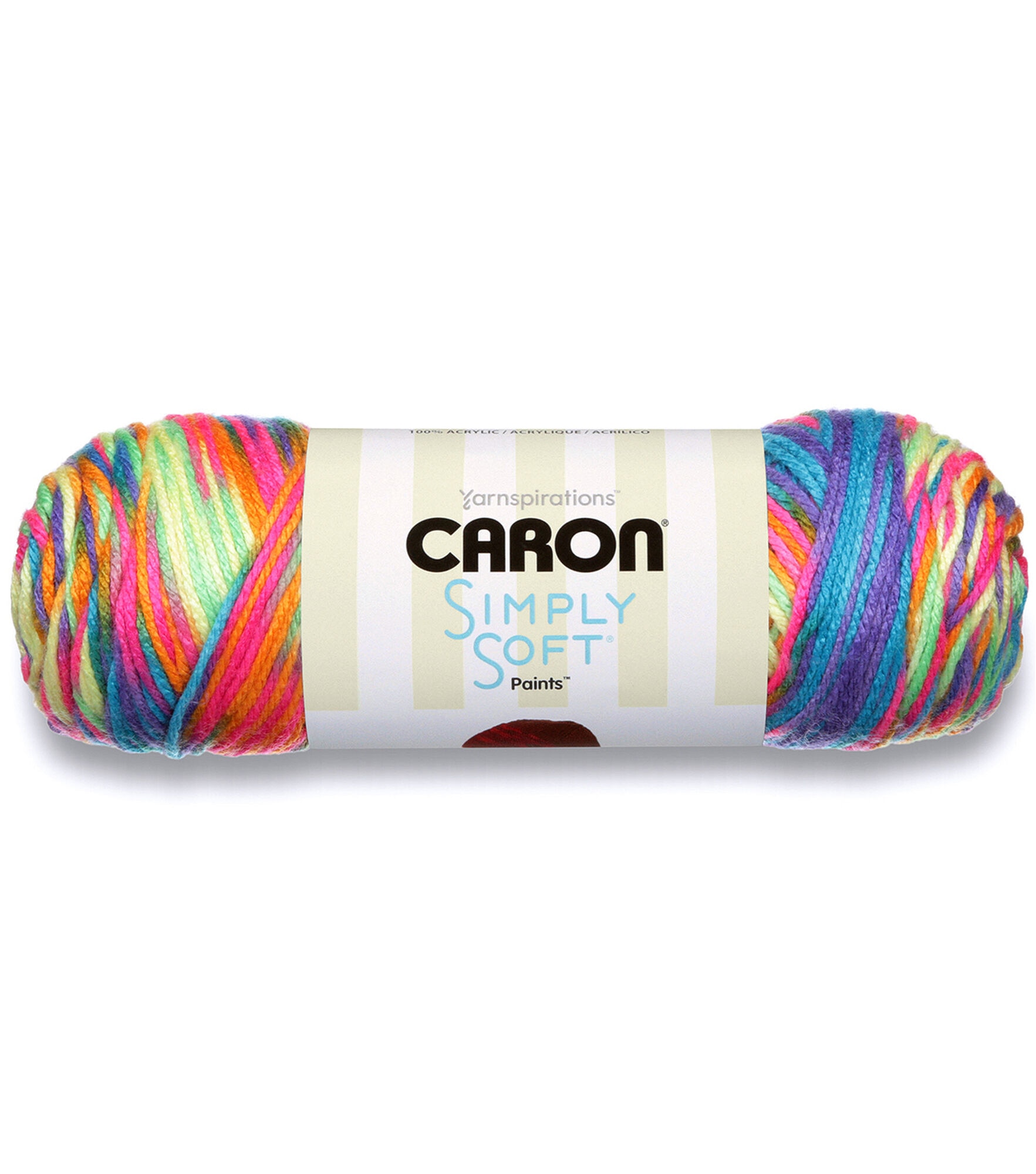 Caron Simply Soft Paints 235yds Worsted Acrylic Yarn, Rainbow Bright, hi-res