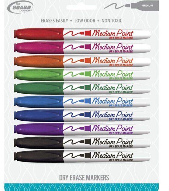 The Board Dudes 10 pk 5.5'' Medium Point Dry Erase Markers