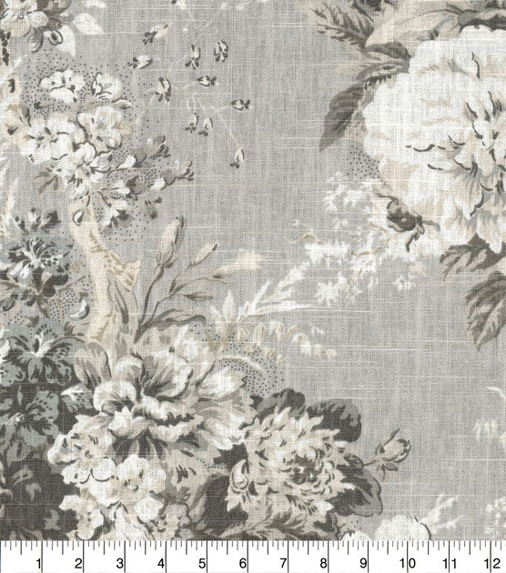 Slub Weave Fabric in Grey and White | Home Decor / Upholstery | 100%  Polyester | 54 W | By the Yard | Regal Fabrics Prize in Luna