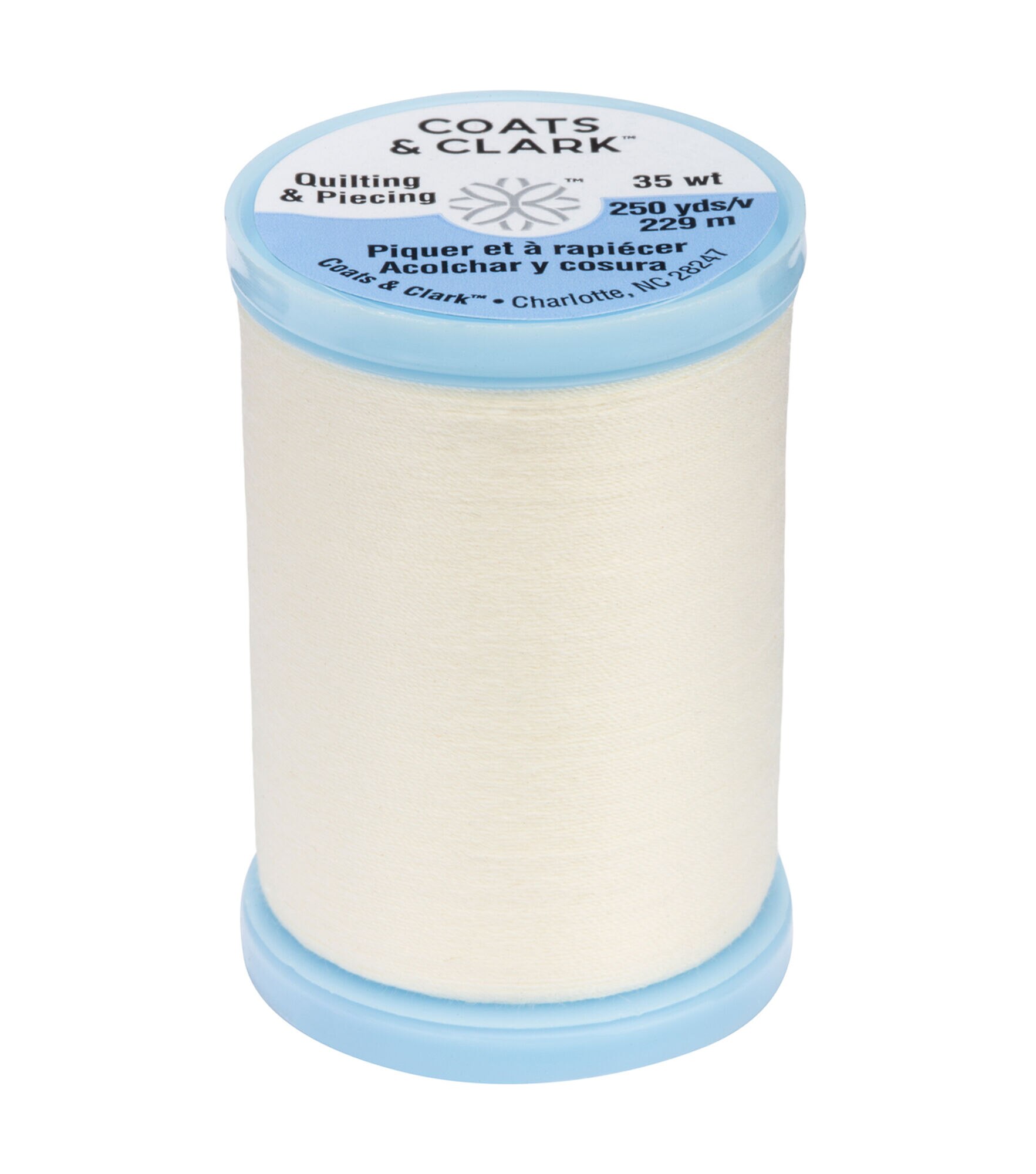 Coats & Clark 250yd 35wt Covered Quilting & Piecing Cotton Thread, 8000 Pearl, hi-res
