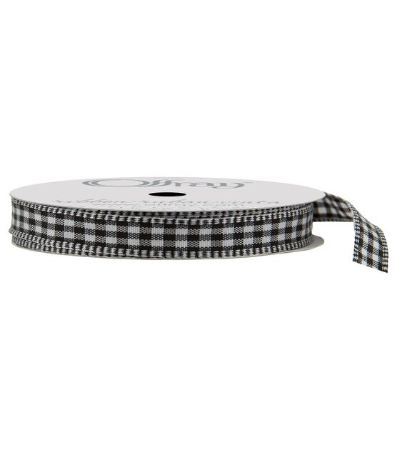 Reliant 5/8 Wired Gingham Ribbon, 5/8 x 50yd