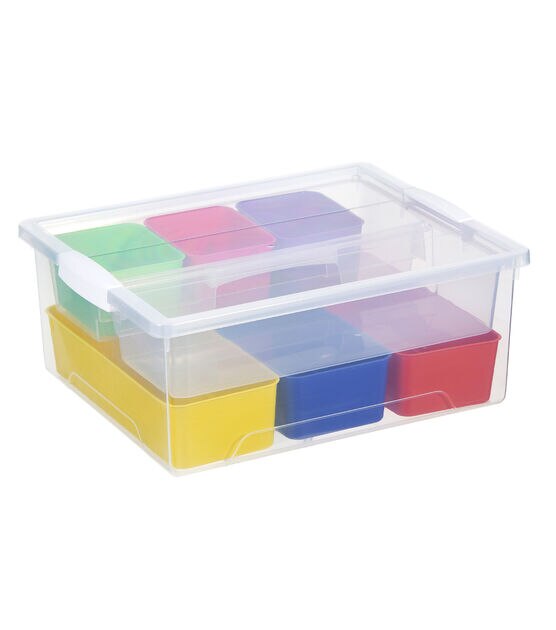 10 Plastic Storage Box with 9 Individual Jars - Plastic Storage - Storage & Organization - JOANN Fabric and Craft Stores