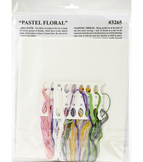 Design Works 12" x 14" Pastel Floral Counted Cross Stitch Kit, , hi-res, image 2
