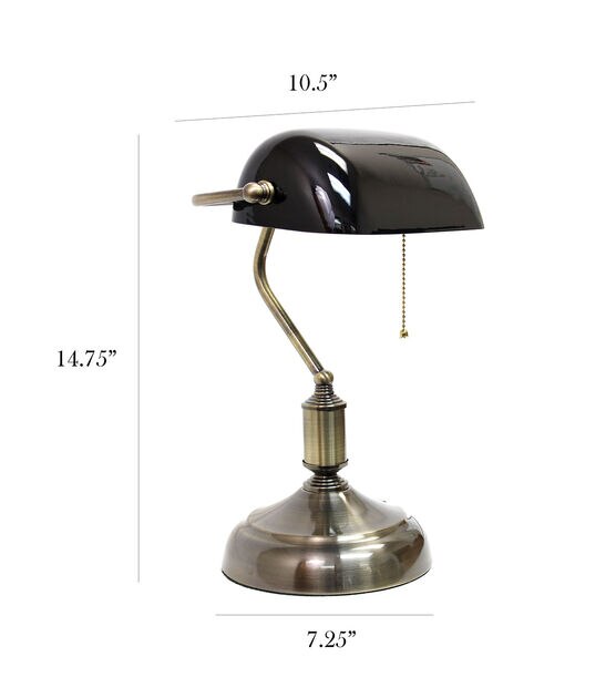 All The Rages Executive Banker's Desk Lamp with Glass Shade, , hi-res, image 12