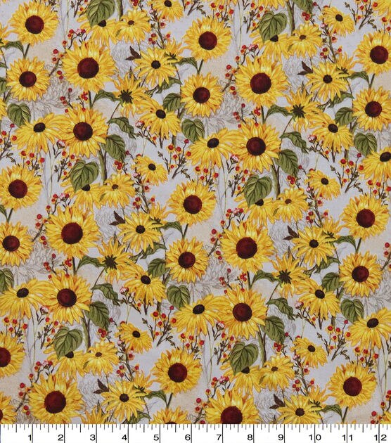 Sunflower fabric summer floral from Brick House Fabric: Novelty Fabric