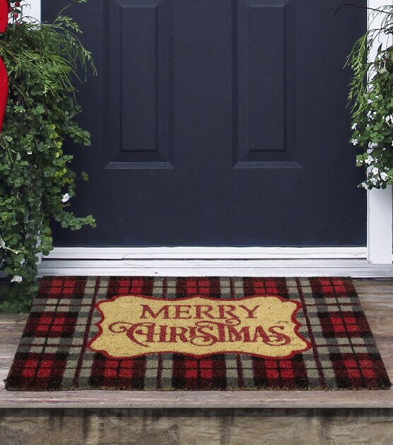 Northlight Natural Coir Joy Wreath Christmas Doormat 18 x 30