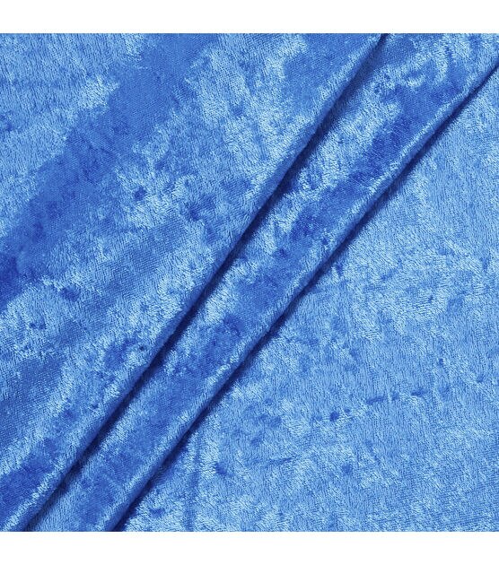 Royal Blue Crushed Velvet Fabric 58'' PRICE PER METER 