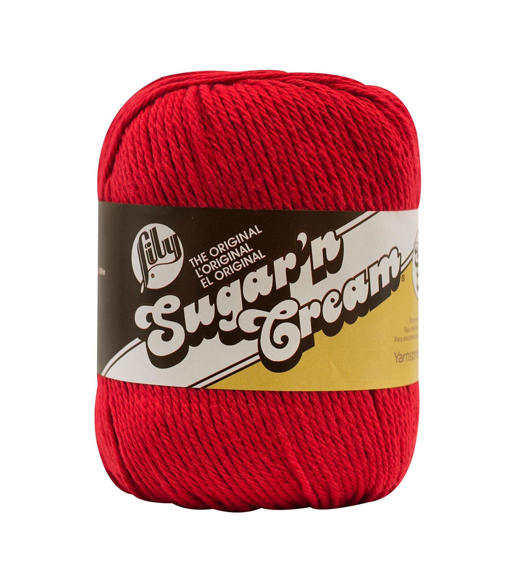 Lily Sugar'n Cream Super Size Worsted Cotton Yarn, Red, hi-res