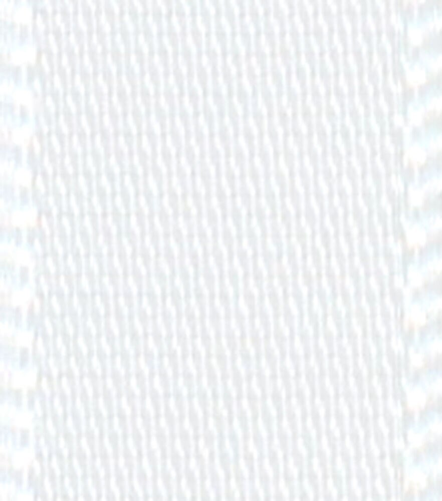 Offray 3/8"x21' Double Faced Satin Solid Ribbon, White, swatch