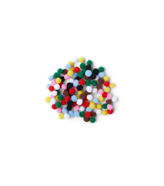 5mm Multicolor Assorted Pom Poms 100ct by POP!, , hi-res, image 2
