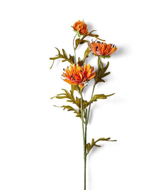 32" Summer Orange Lotus Stem by Bloom Room