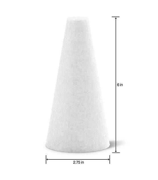 FloraCraft CraftFōM 2-piece Foam Cone 2.75-inch x 6-inch White