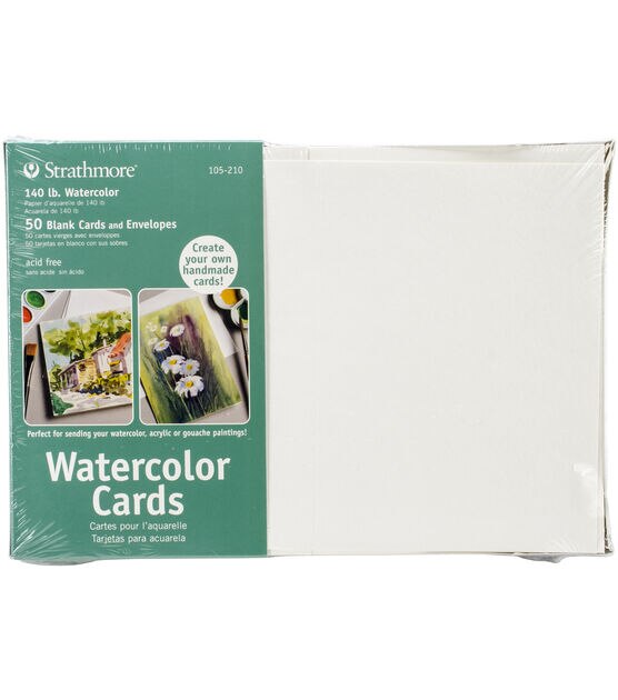 Strathmore Cards & Envelopes 5X6.875 50 Pkg Watercolor